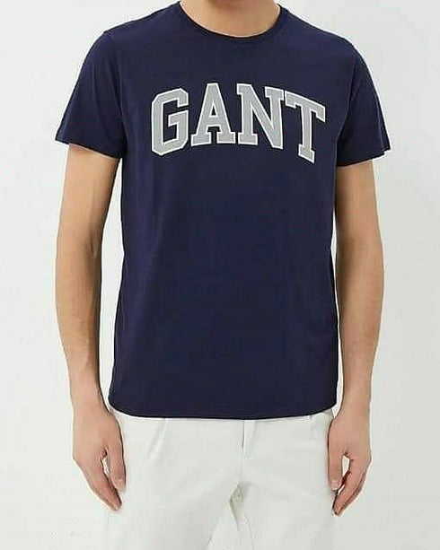 Gant logo basic tshirt חולצת גאנט בצבע כחול